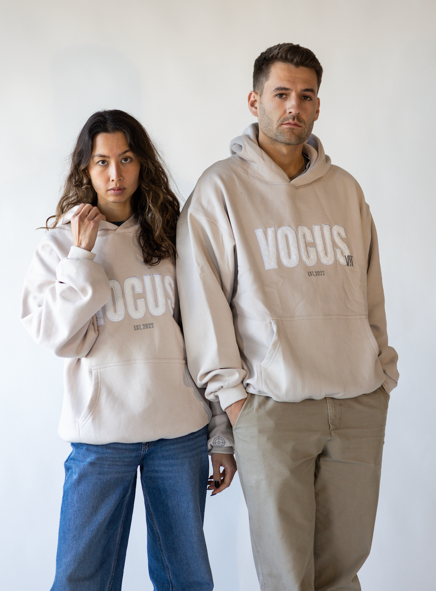 UNISEX OVERSIZED TEDDY HOODIE OATMEAL