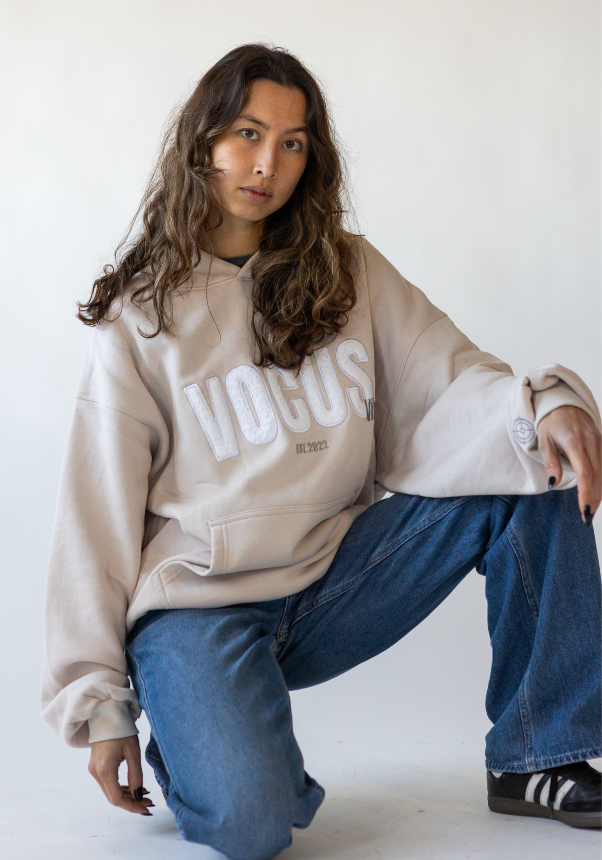 UNISEX OVERSIZED TEDDY HOODIE, OATMEAL