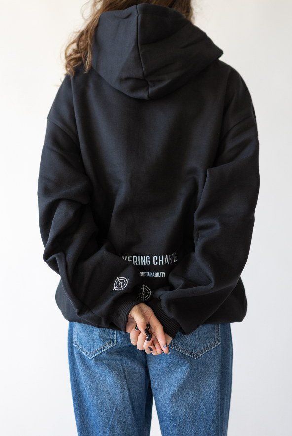 UNISEX OVERSIZED TEDDY HOODIE, BLACK